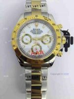Copy Swiss Grade Rolex Valjoux 7750 Daytona Watch 2-Tone White Dial